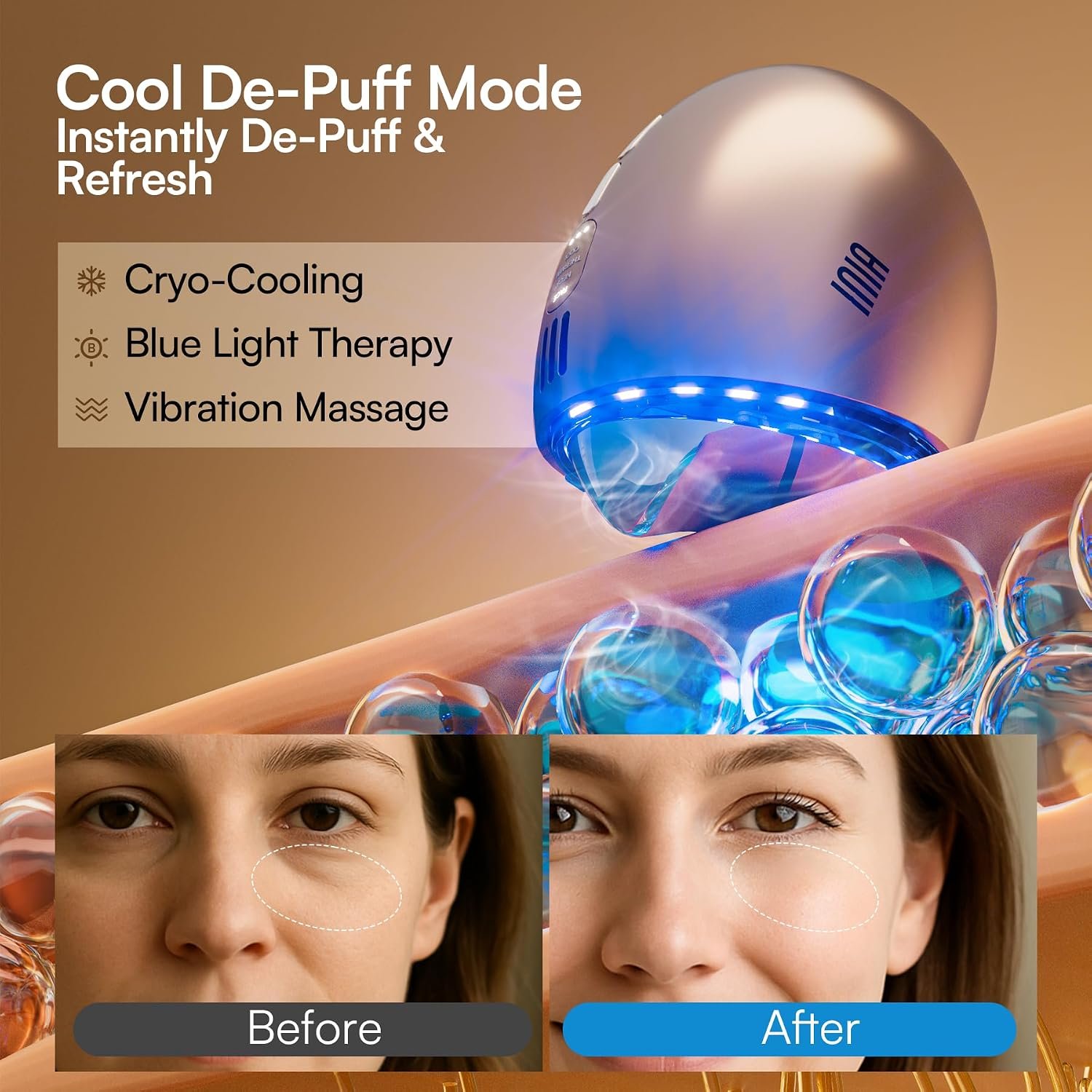 INIA 7-in-1 Red Light Therapy for Face and Neck Gua Sha Facial Tool Device | Facial Massager Tool, with Thermal and Cryo Mode, for Puffiness & Firming, Skincare Tool - Image 7