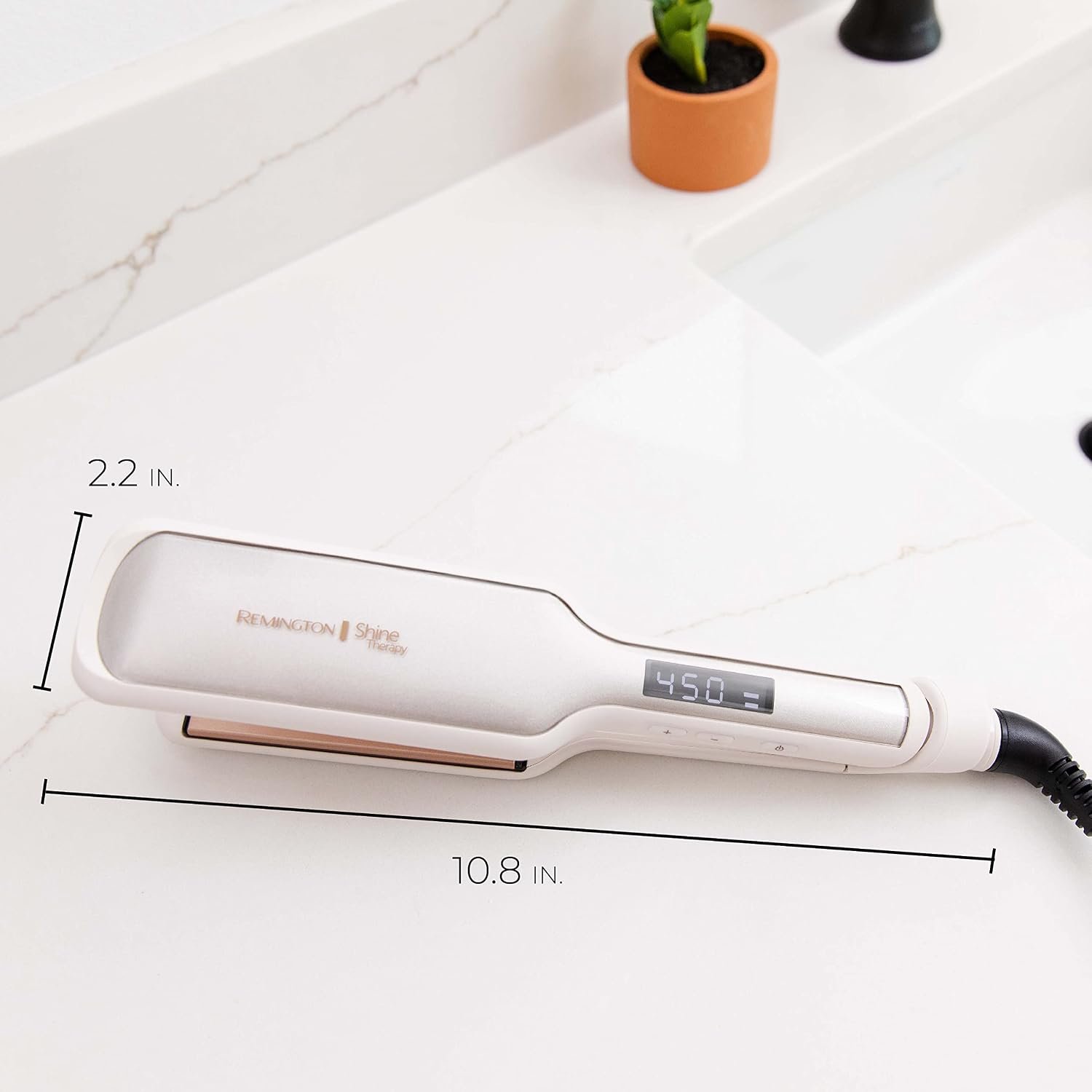 Remington Shine Therapy 2 Inch Hair Straightener, Argan Oil & Keratin | Ceramic flat iron plates infused with Argan Oil and Keratin, reduces frizz for shiny, smooth results. - Image 9