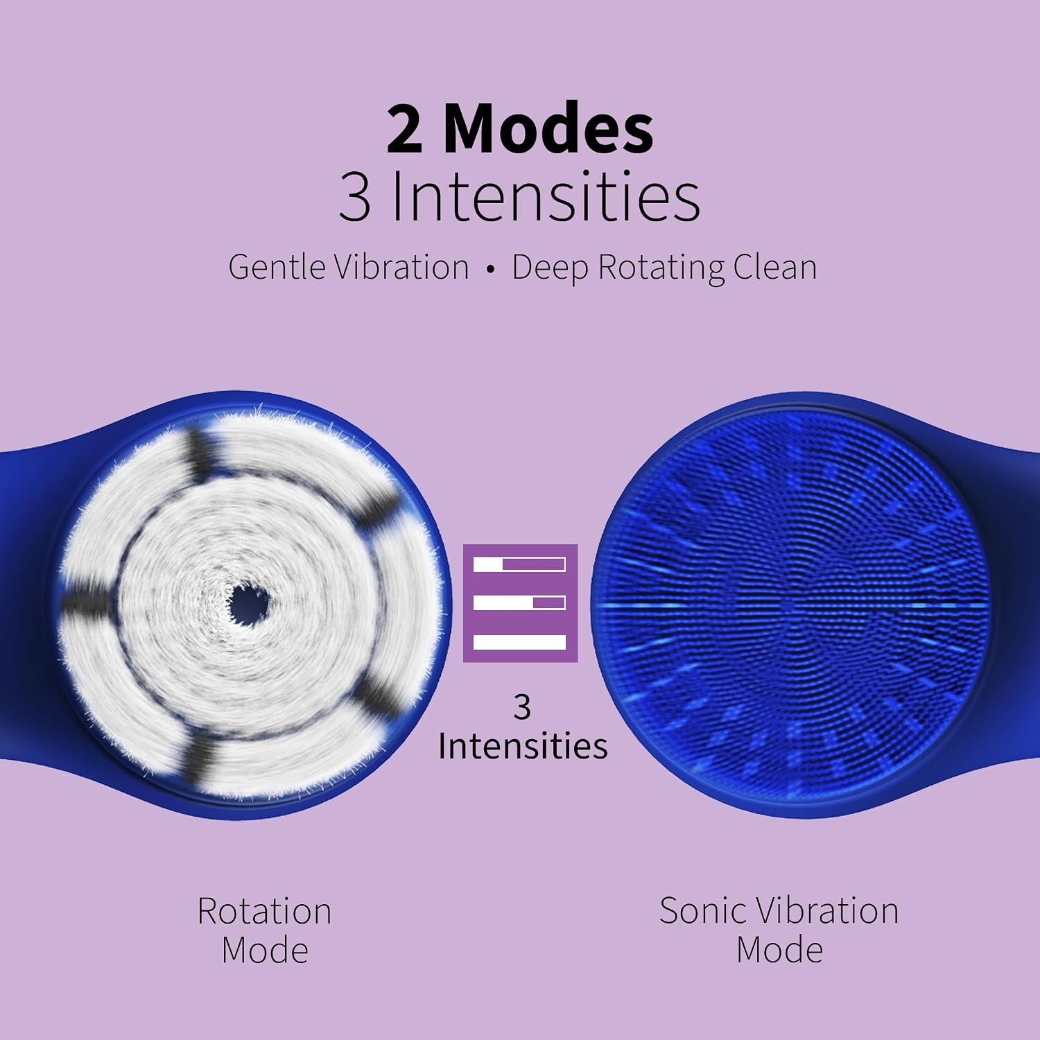 Premium Facial Cleansing Brush,Waterproof Face Scrubber,Spin & Sonic Modes with 3 Intensities,Magnetic 3-Head System for Deep Pore Cleaning, Gentle Exfoliation & Sensitive Skin Care - for Women & Men - Image 5