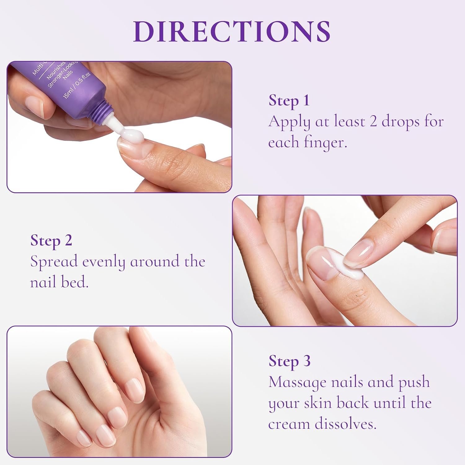 Nail & Cuticle Cream with Keratin Biotin Ceramides | Non-Greasy Cuticle Moisturizer for Dry Cracked Cuticles, Daily Nail Care After Manicures, 0.5 Fl Oz, Pack of 2 - Image 3