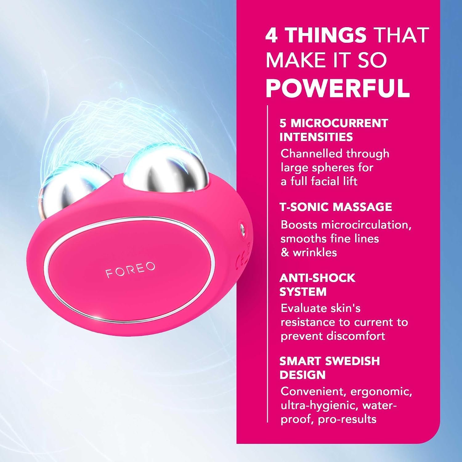 FOREO Age-Defying Bear Bundle - Bear Microcurrent Facial Device + 2 x Conductive Serum 1 fl.oz. - Anti Aging Face Massager - Skin Care Tools Set for an Instant Face Lift - Fuchsia | Microcurrent facial device, face massager, face lift, conductive serum, skin care tools, anti shock, FDA cleared - Image 3