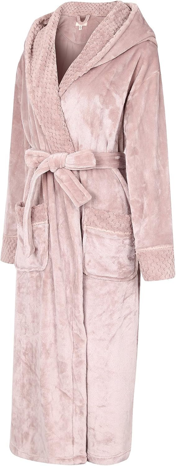 Richie House Women's Plush Soft Warm Fleece Bathrobe Robe RH1591 - Image 2