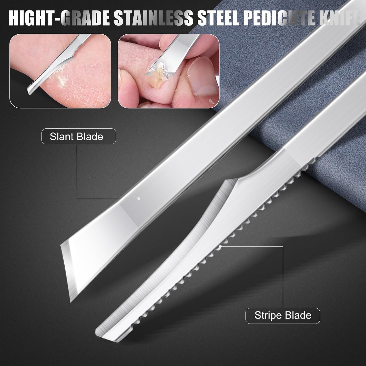 7-Piece Ingrown Toenail Treatment Set, Professional Stainless Steel Ingrown Toenail Removal Kit, Toenail Clippers for Thick Toenails, Pedicure Tools for Feet, Nail Clippers for Thick and Ingrown Nails - Image 4