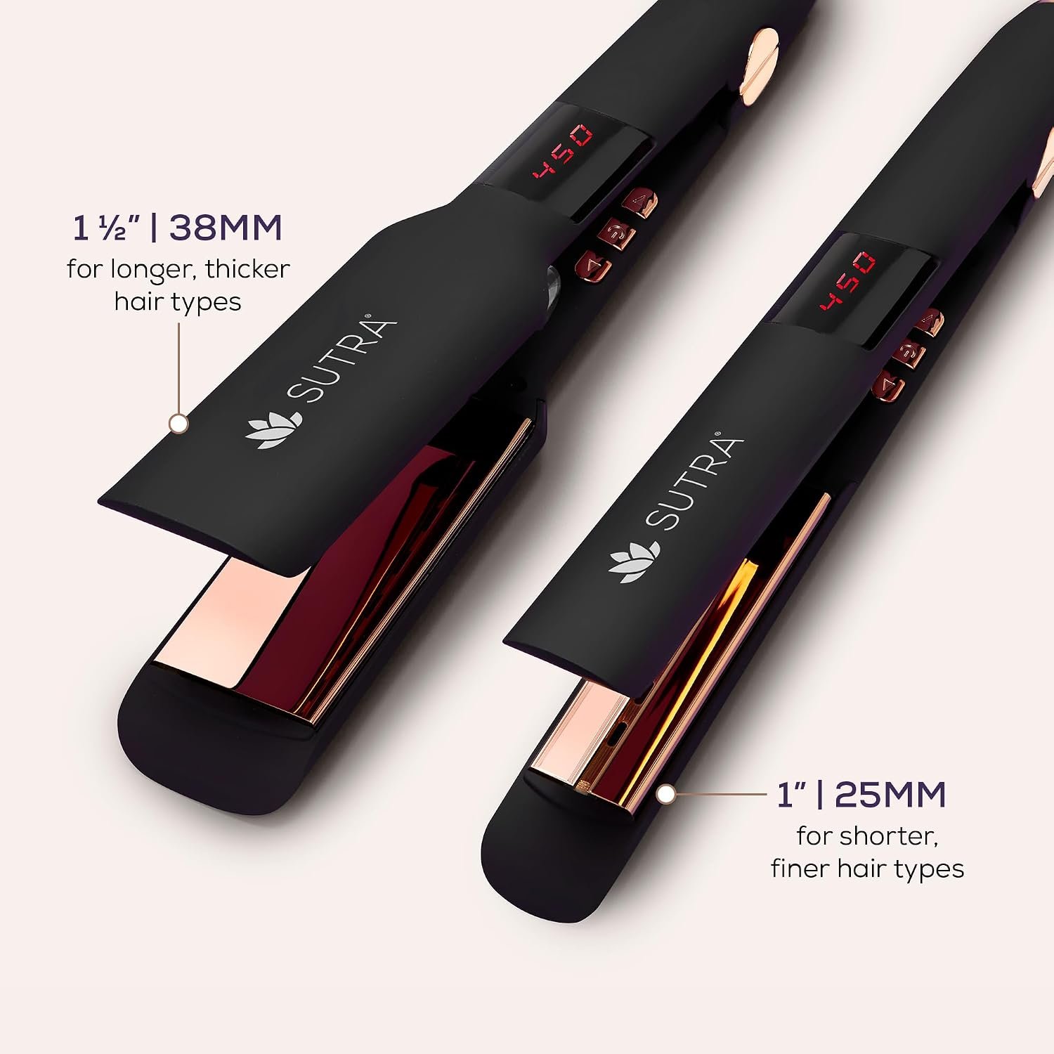 Sutra Professional IR2 Flat Iron - Ionic Infrared Hair Straightener with Adjustable Temperature, Auto Shut-Off & Swivel Cord - Straight Iron for Straightening Hair - Rose Gold Titanium Plate - Image 3
