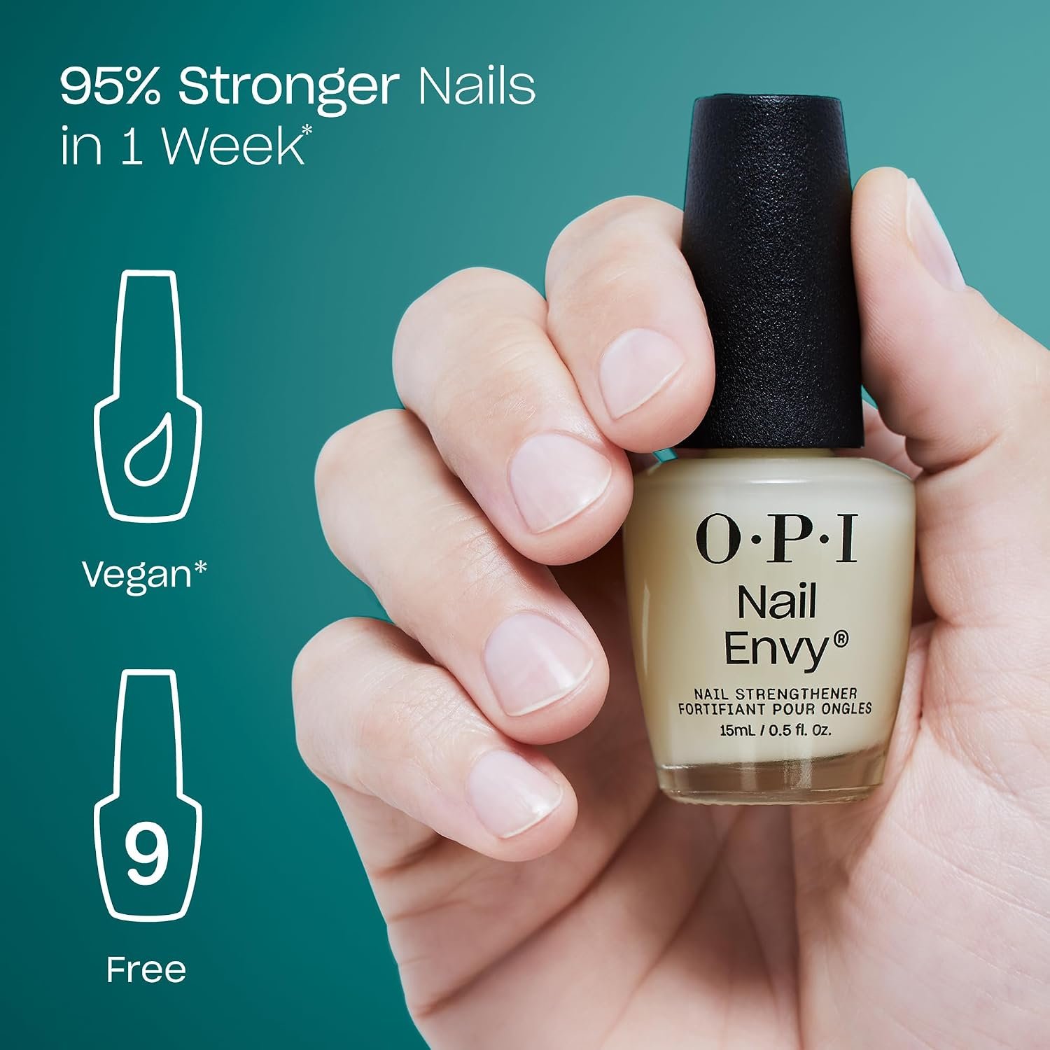 OPI Nail Envy Nail Strengthener | Clear & Opaque Nail Polish Treatment | Strengthen Weak & Thin Nails | Repair - Image 2