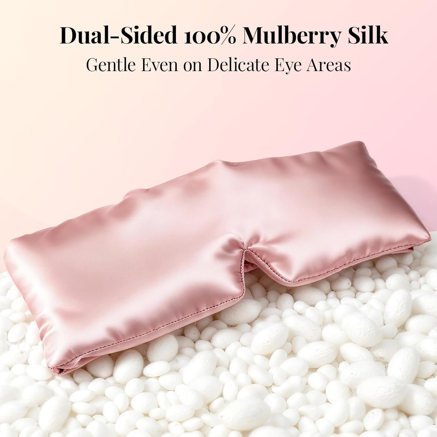 Silk Sleep Mask – 100% Mulberry Silk Eye Mask for Sleeping | Soft Slip Feel, Adjustable Headband, Blackout for Side Sleepers, Men & Women - Image 2