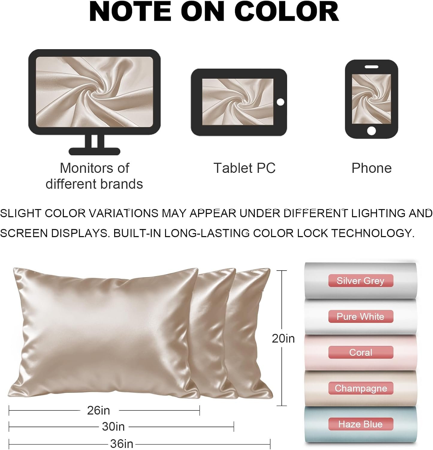 LYSHIN Silk Pillow Cases 2 Pack Queen Size with Zipper, Champagne | 19 Momme Mulberry Silk Pillowcase for Skin and Hair, Anti-Acne, Hypoallergenic, Cooling, Beauty Sleep, Gifts for Women - Image 7