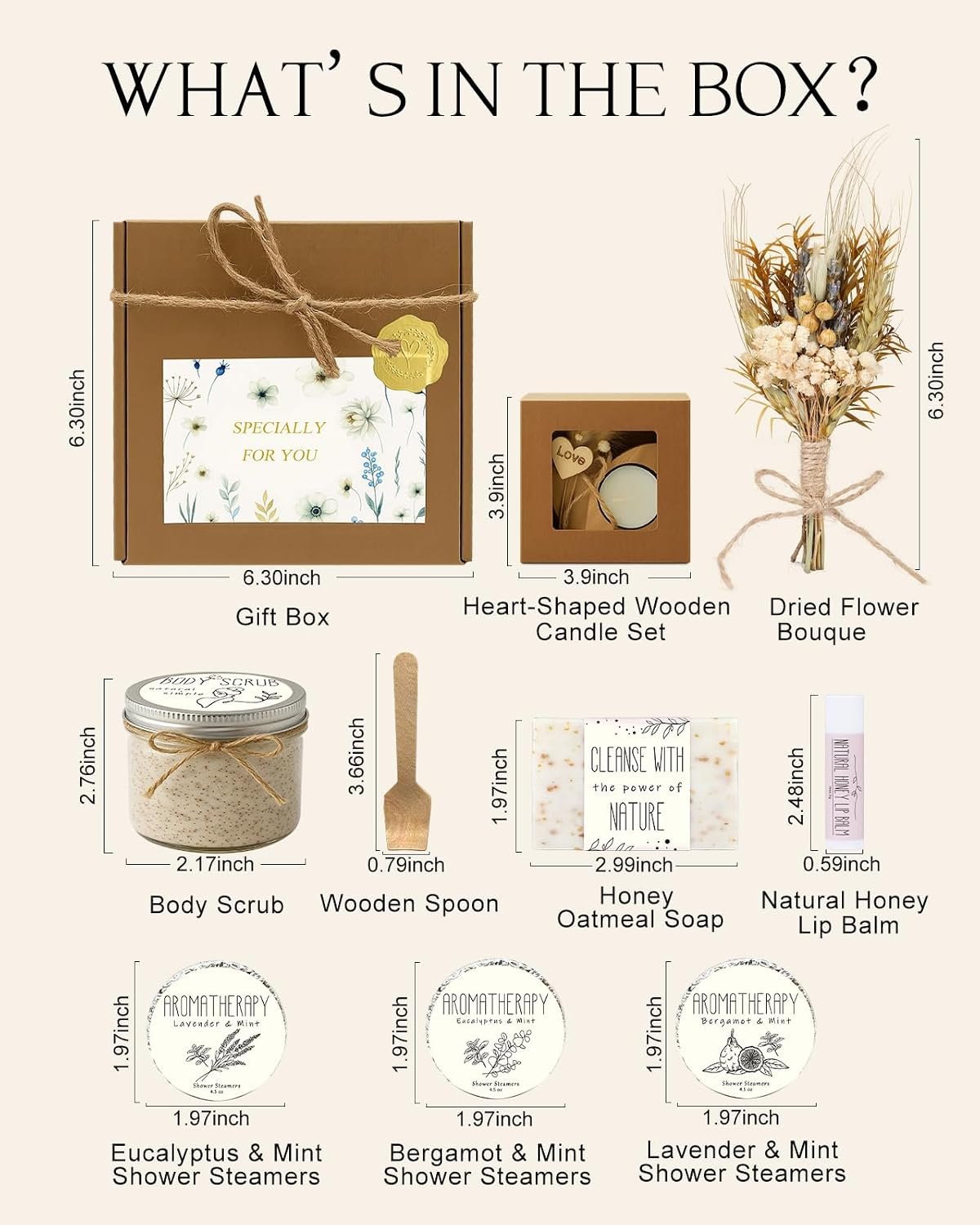 Spa Gifts for Women, Natural Themed Self Care Kit | 8PCS Items, Birthday Anniversary Care Package Ideas for Wife Girlfriend Mom, Mothers Day Gift Basket for Her - Image 2