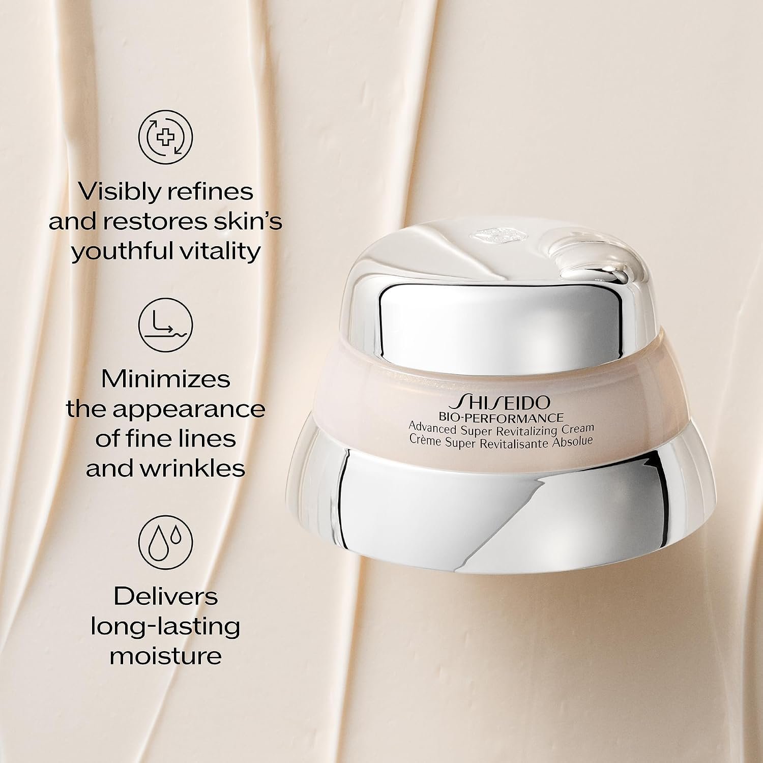 Shiseido Bio-Performance Advanced Super Revitalizing Cream - Anti-Aging Moisturizer - Reduces Appearance of Fine Lines & Wrinkles, Provides Long-Lasting Hydration - Image 4