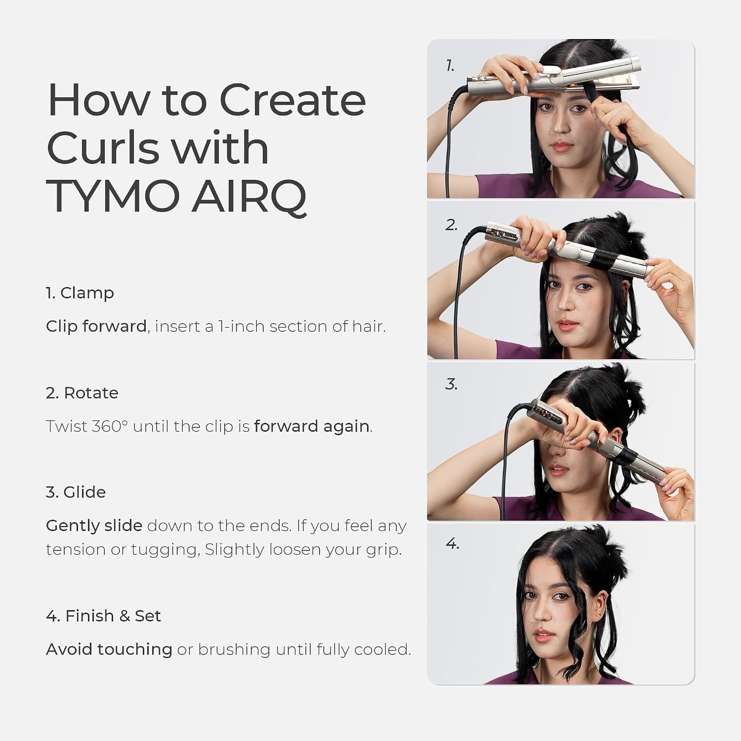 TYMO AIRQ Dual-Size Airflow Flat Iron Curling Iron 1 1/2 Inch to 2 Inch | Hair Straightener and Hair Curler 2 in 1, Beach Waves, Nano Titanium, 300 Million Ionic, Gold - Image 6