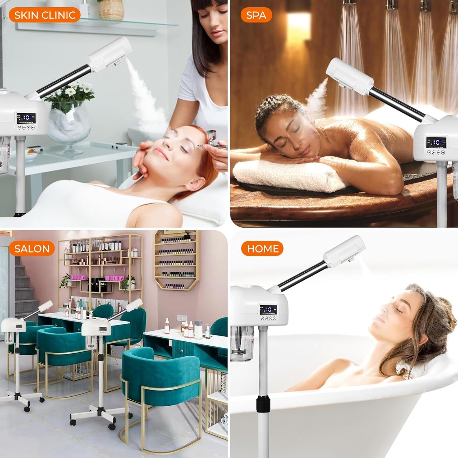 Professional Facial Steamer for Estheticians, Hot Mist & Timer Function, Vaporizador Facial Professional Steamer On Wheels for Home Use & Spa Salon Skin Cleasning - Image 6