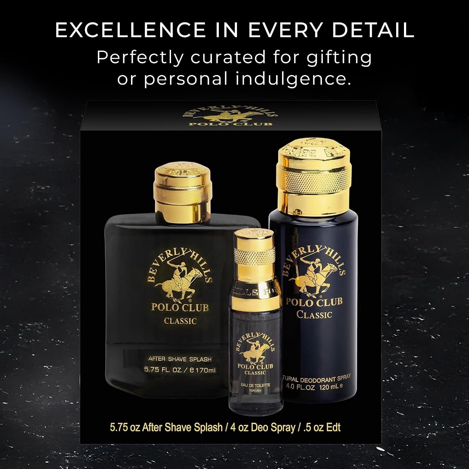 Beverly Hills Polo Club BHPC Men's Classic Fragrance Collection - 3-Piece Gift Set with Eau De Toilette, Deodorant Body Spray & After Shave Lotion - Image 5