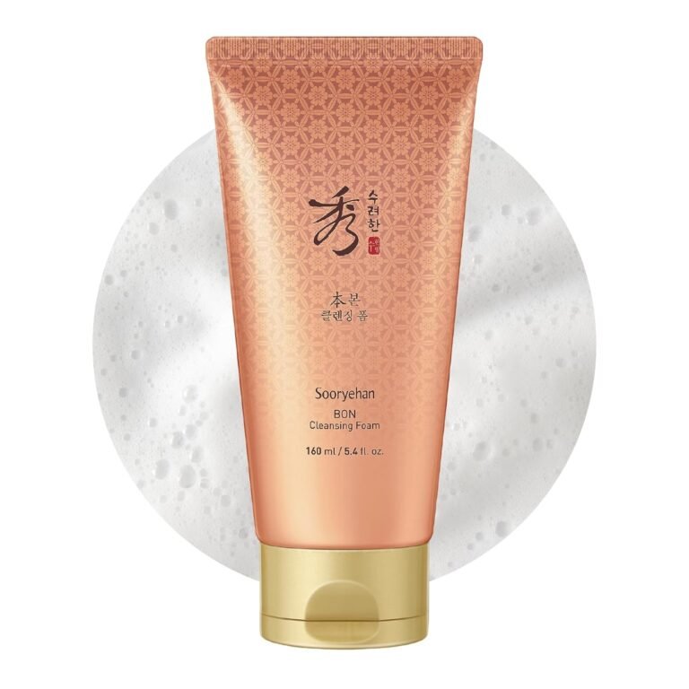 Sooryehan Bon Cleansing Foam (5.4fl oz) - Korean Skincare Herbal Ginseng Cleanser for Hydration & vitality, Reduces Tightness & Dullness. with Jinseng Soapberry™ & Ginseng Bonchodan