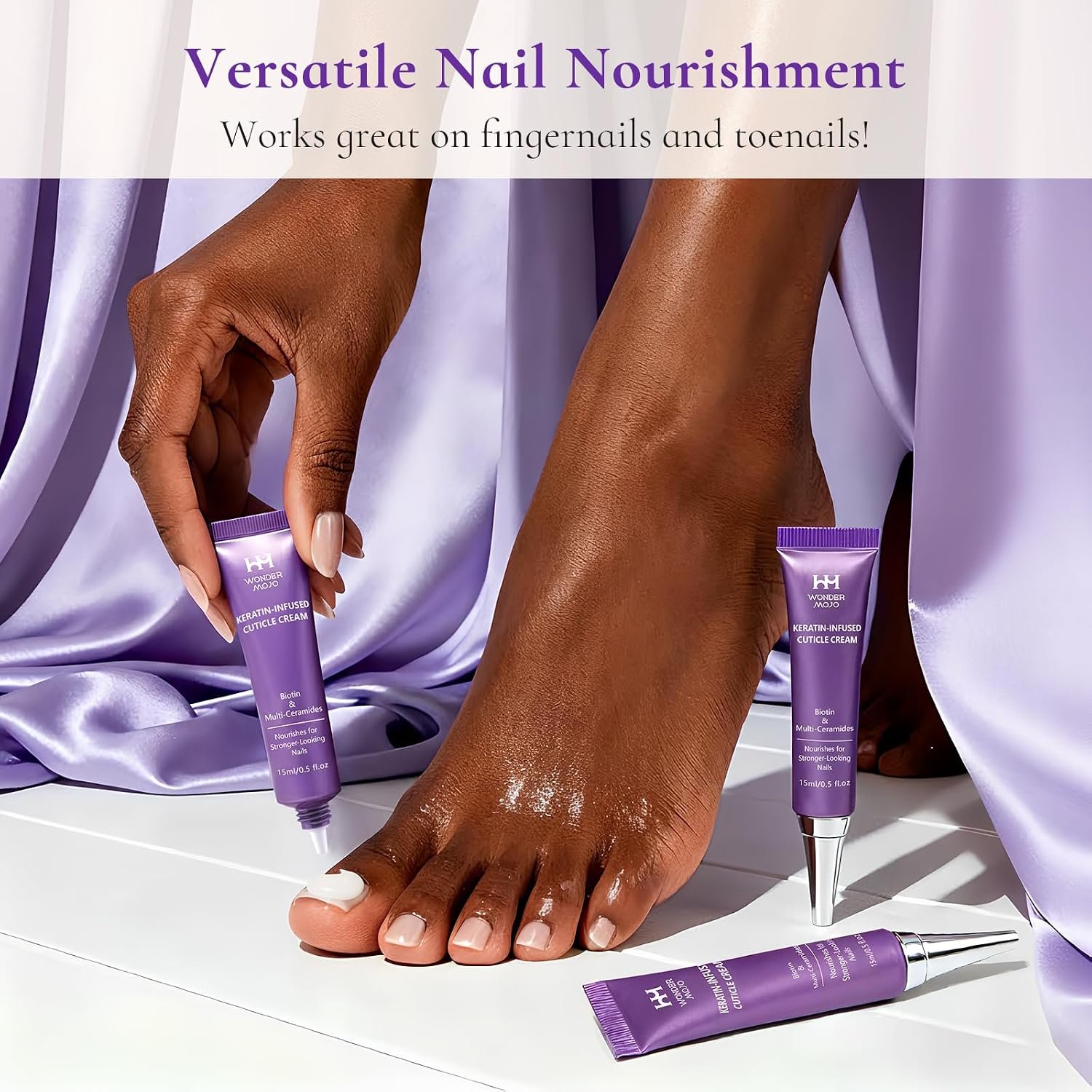 Nail & Cuticle Cream with Keratin Biotin Ceramides | Non-Greasy Cuticle Moisturizer for Dry Cracked Cuticles, Daily Nail Care After Manicures, 0.5 Fl Oz, Pack of 2 - Image 5