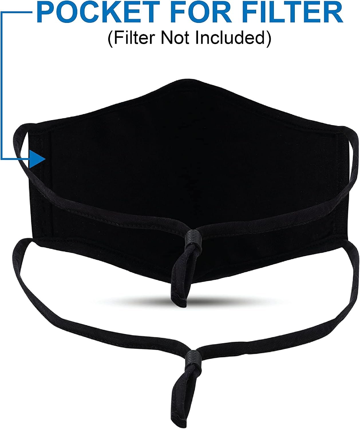 Reusable Black Cloth Face Mask For Men And Women - Washable Breathable Ear Saver Cotton Face Cover - Image 7