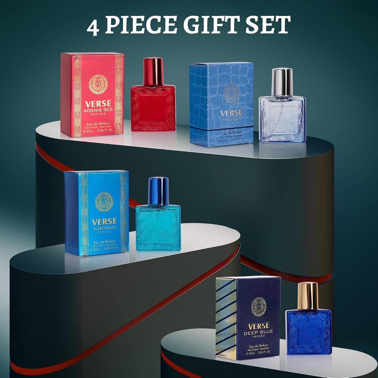NovoGlow Verse Mini 4-Piece Fragrance Gift Set for Men - Aromatic, Floral, Oriental & Woody Notes - Individually Boxed - Travel Size - 25ml Eau De Parfum - Image 6