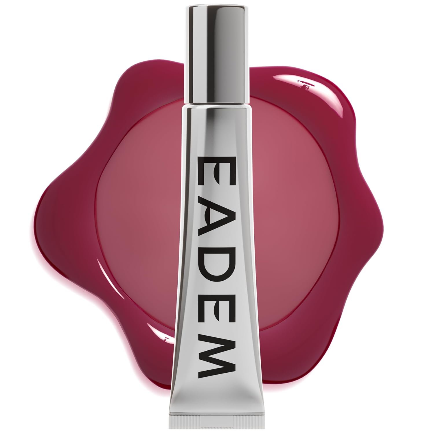 EADEM Tinted Lip Balm, Moisturizing Lip Gloss Tube for Women, Bissap Glaze | Le Chouchou, Lip Softening Balm with Cooling Metal Applicator, Plumps & Smoothes Lips, Infused with Acai & Mongongo Butter