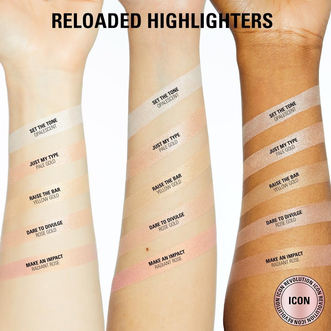 Revolution Reloaded Pressed Powder Highlighter, Dare to Divulge | Intensely Pigmented for a High-Impact Glowy Finish, Vegan & Cruelty-Free, 0.22 oz - Image 3