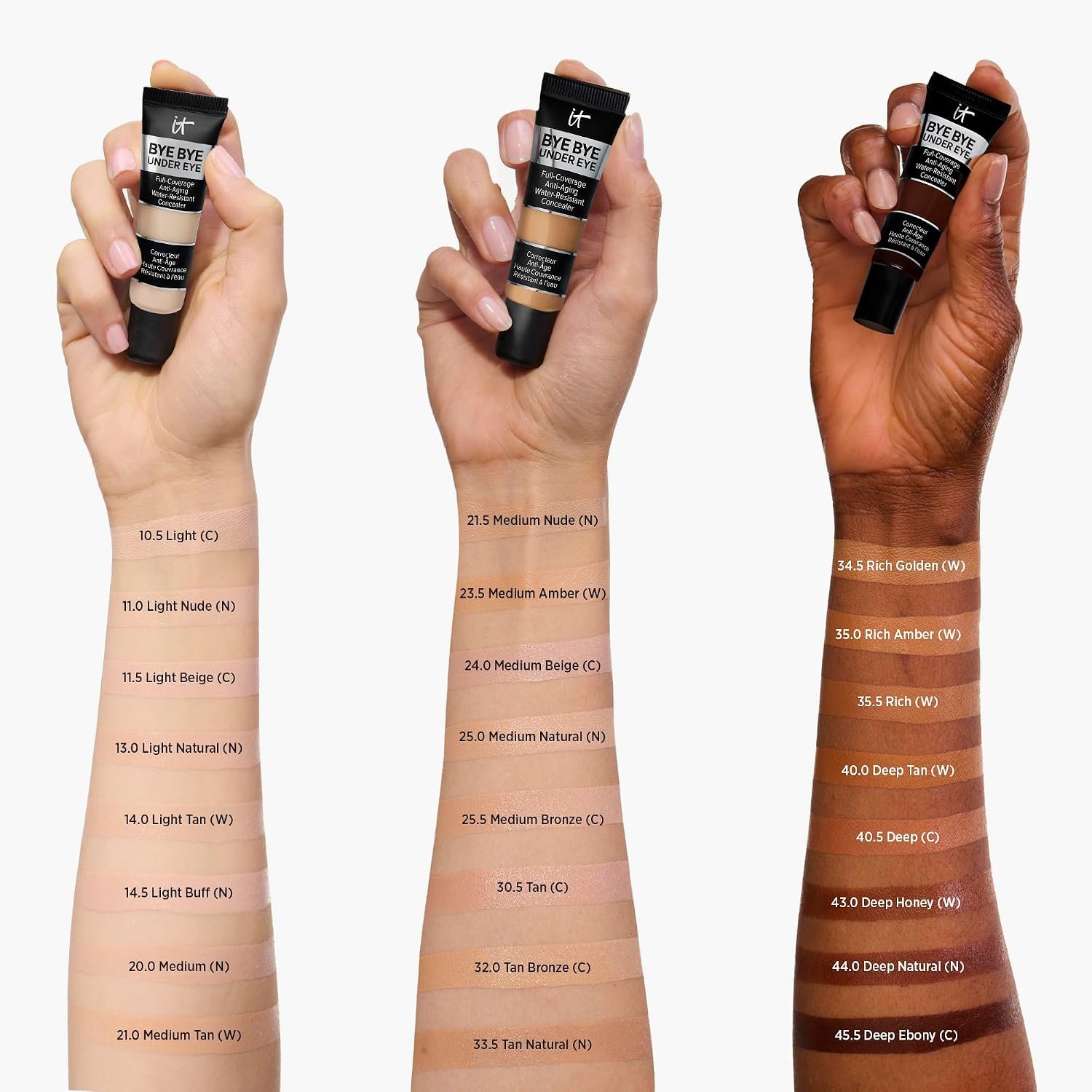 IT Cosmetics Bye Bye Under Eye Anti-Aging Full Coverage Concealer | Water-resistant Eye + Face Concealer for Dark Circles, Reduce Fine Lines, Hydrating Natural Finish, For All Skin Types - Image 4
