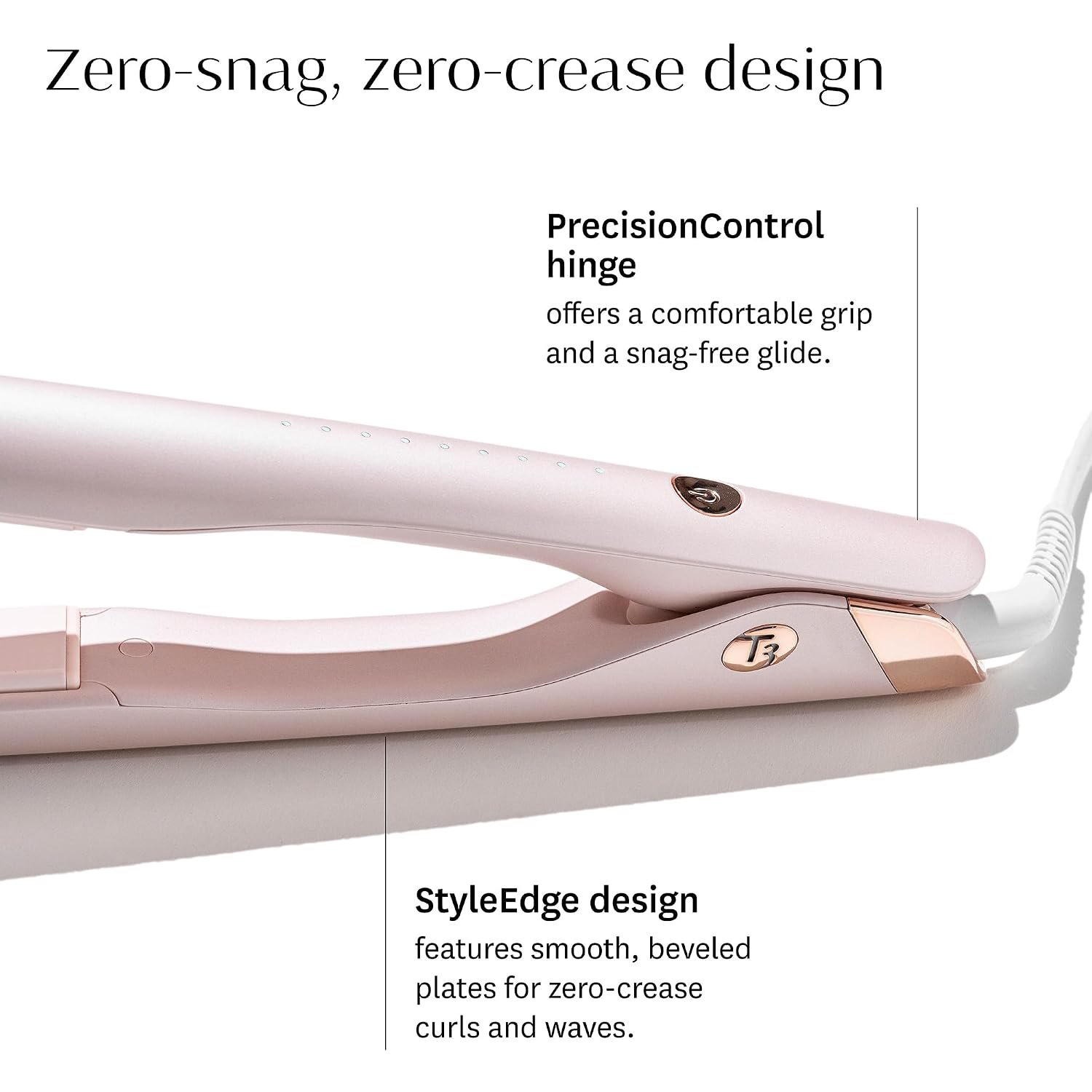 T3 SinglePass Smooth X Flat Iron, Professional Hair Straightener for Women with Extra-Long Korean Ceramic Plates & 9 Heat Settings for Straightening, Curling & Waving Fine to Thick Hair - Image 7