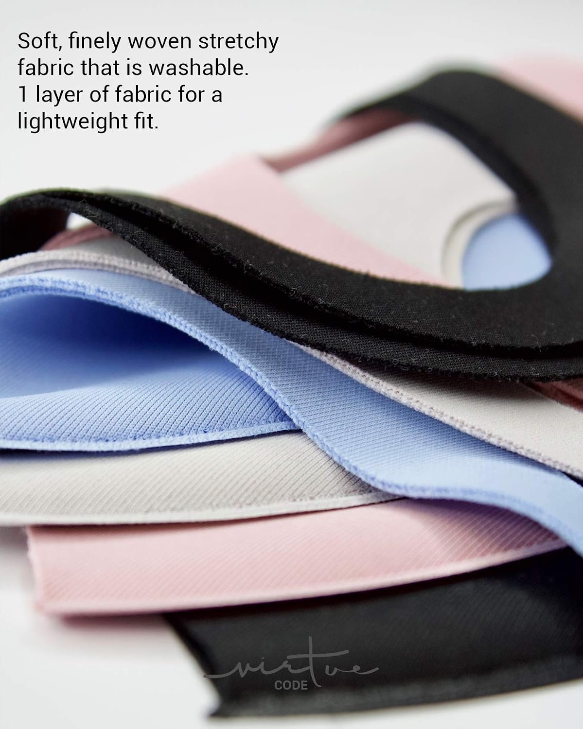 Virtue Code Second Skin Cloth Face Mask Pack. 4 Buttery Soft Masks Washable Fabric - Image 6
