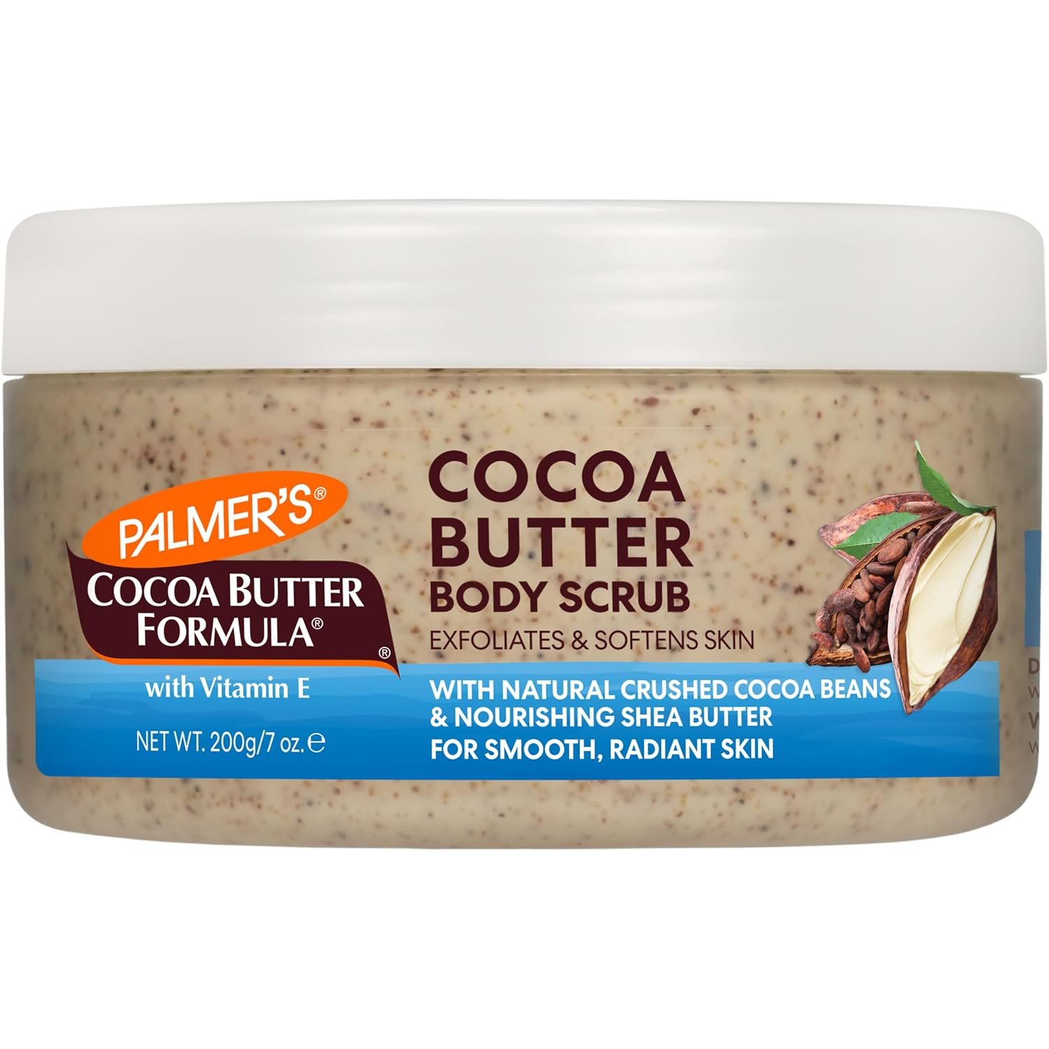 Palmer's Exfoliating Body Scrub, Cocoa Butter Formula, Softens Skin (7 Oz) | Skin Exfoliator for Women and Men with Natural Crushed Cocoa Beans & Nourishing Shea Butter for Smooth, Radiant Skin