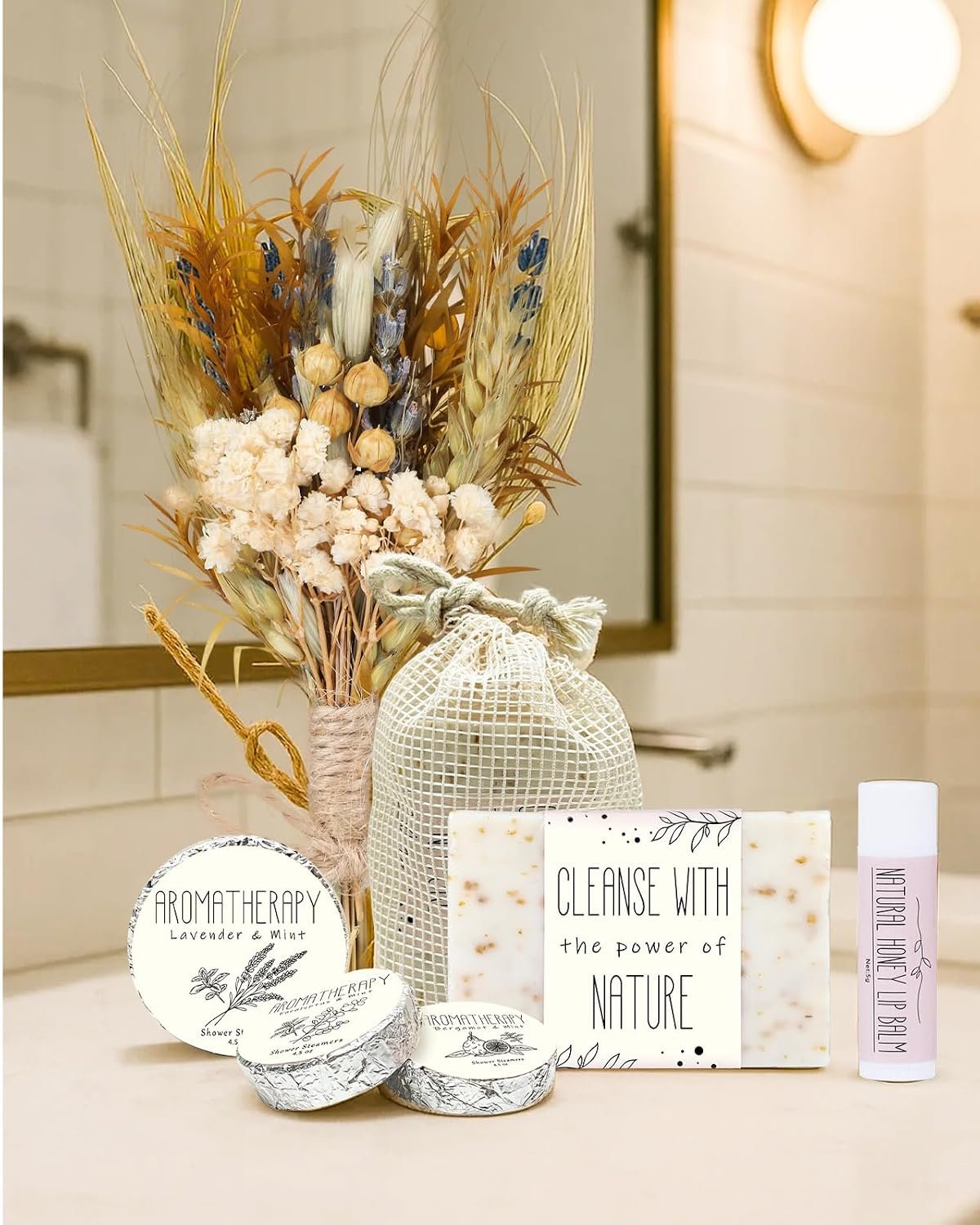 Spa Gifts for Women, Natural Themed Self Care Kit | 8PCS Items, Birthday Anniversary Care Package Ideas for Wife Girlfriend Mom, Mothers Day Gift Basket for Her - Image 5