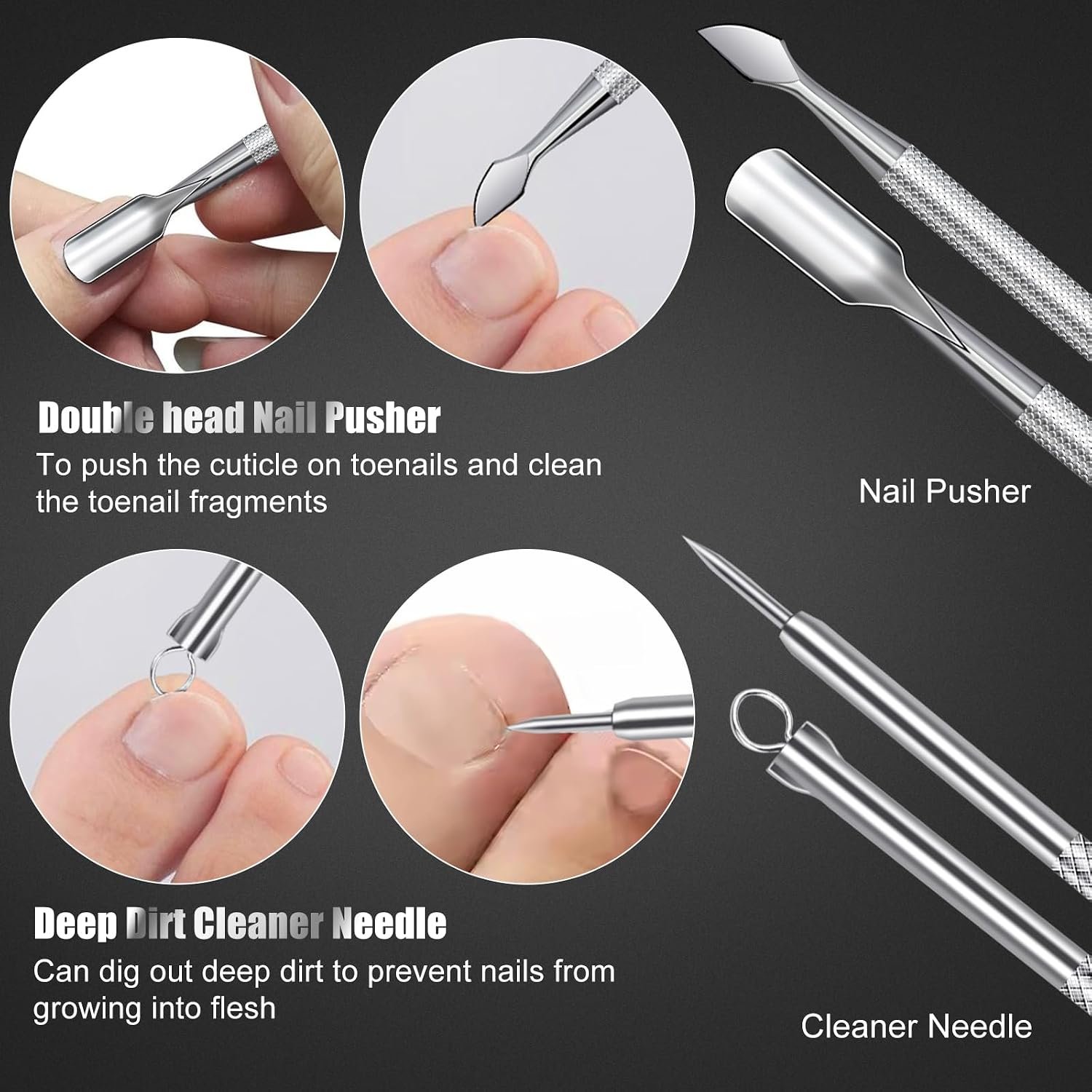 7-Piece Ingrown Toenail Treatment Set, Professional Stainless Steel Ingrown Toenail Removal Kit, Toenail Clippers for Thick Toenails, Pedicure Tools for Feet, Nail Clippers for Thick and Ingrown Nails - Image 7