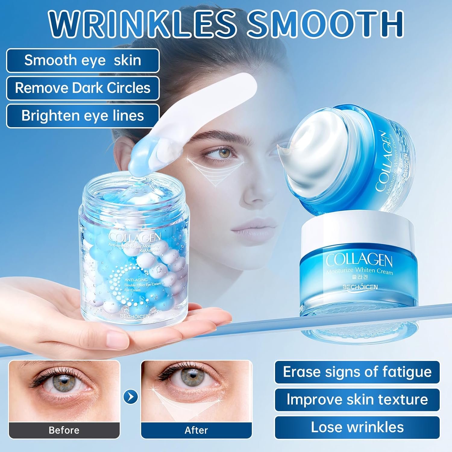 Collagen Skincare Set for Women – 7Pcs Face Care Kit with Cleanser,Toner,Serum,Eye Cream,Face Cream & Masks – Hydrating,Firming & Nourishing Routine,Gentle for All Skin Types,Great Gift Idea - Image 5