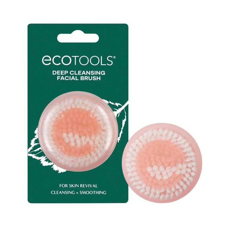 EcoTools Deep Cleansing Facial Brush, Manual Facial Cleansing Brush | Exfoliates and deeply cleanses, remove makeup and dry skin, face brush for cleansing, color may vary