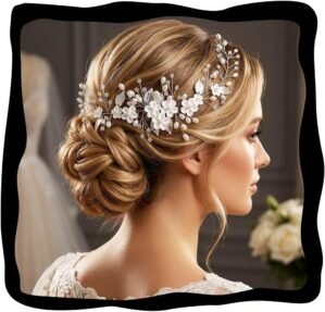 Unicra Flower Hair Vine Pearl Brida...