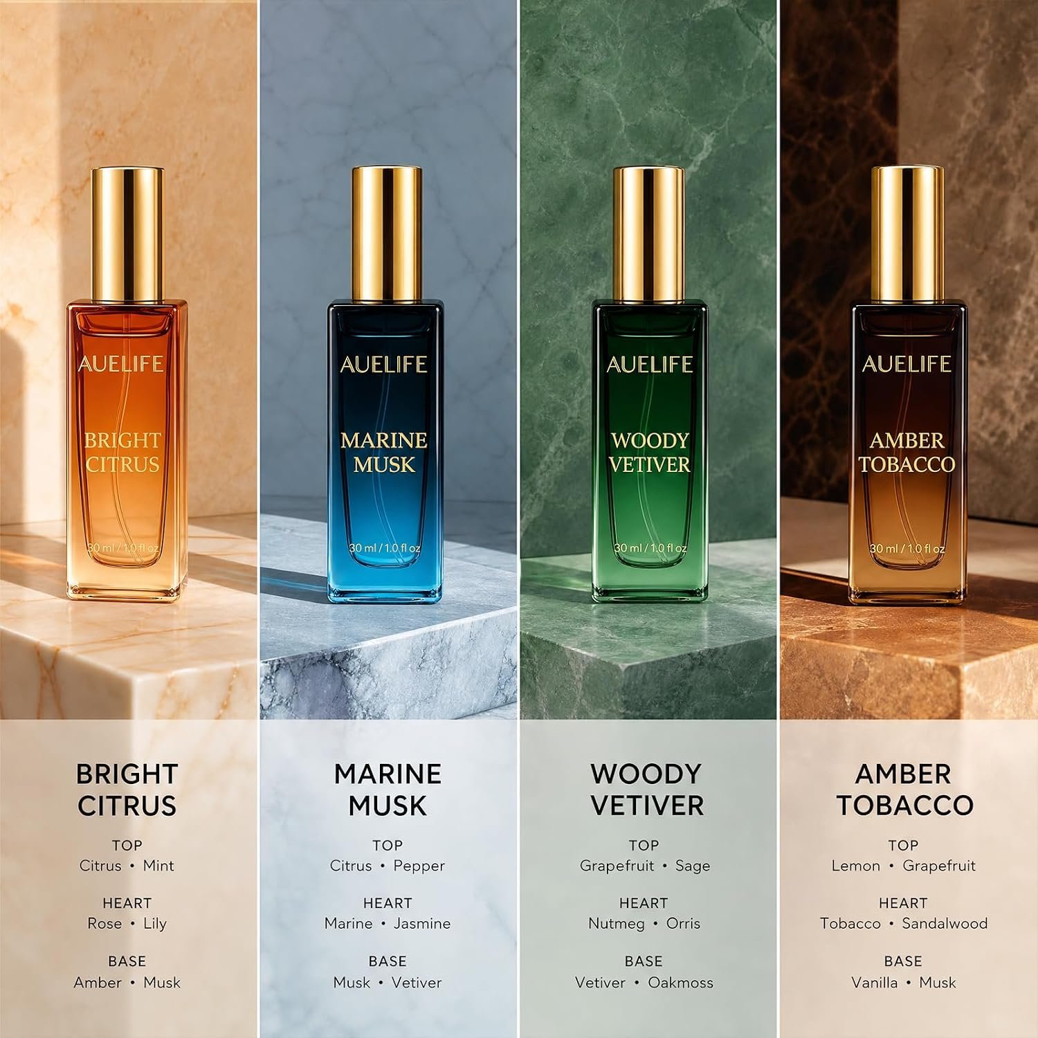 Auelife Men's Perfume Gift Set, 4x30mL Cologne, Gifts for Father, Dad & Him - Image 4