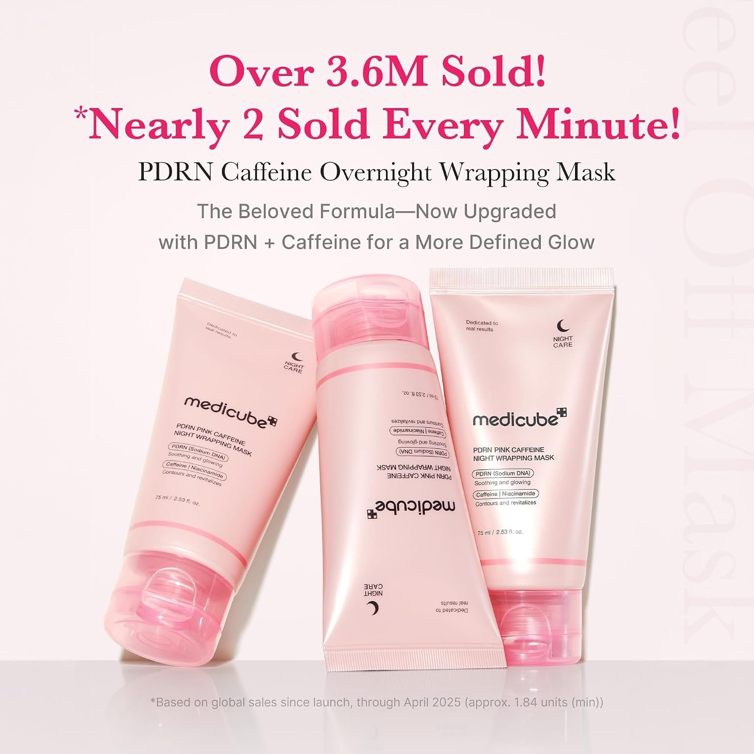 medicube Wrapping Mask PDRN Caffeine - Overnight Peel Off Facial Mask | Caffeine & Collagen for Glass Skin & Face Contour Support - Firming, Depuffing & Hydration, Korean Skin Care, 2.53 fl.oz - Image 2