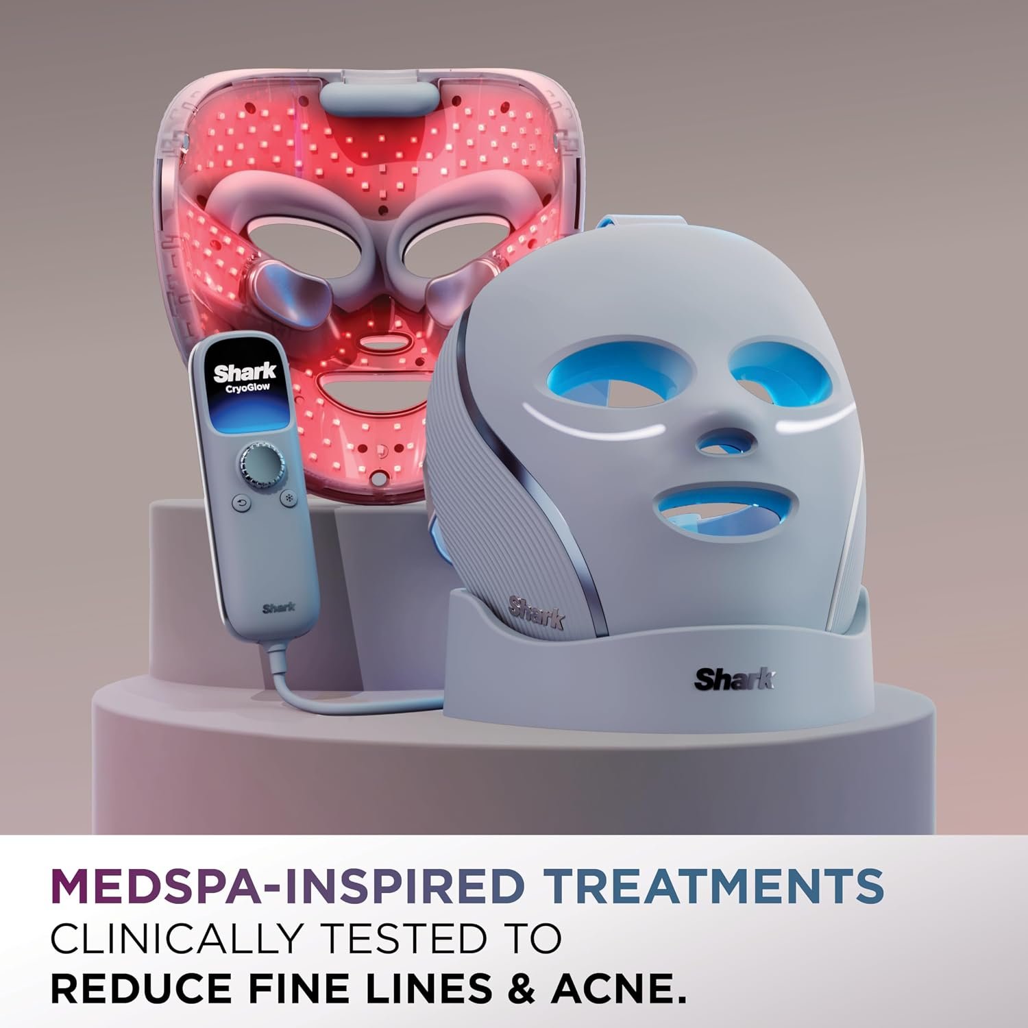 Shark CryoGlow LED Face Mask in Lilac Frost, FW312PL | #1 Skincare Facial Device in the US, Combining High-Energy LEDs, Deep Infrared & Under-Eye Cooling - Image 2