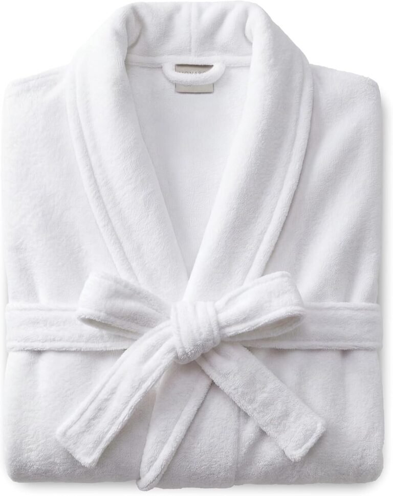 MONARCH Cotton Terry Velour Bath Robe Self-Tie Belt for Men or Women | Absorbent Inside, Smooth Outside, Generously Sized Hotel-Grade Robe, Dual Patch Pockets, Dryer-Safe, Machine Washable