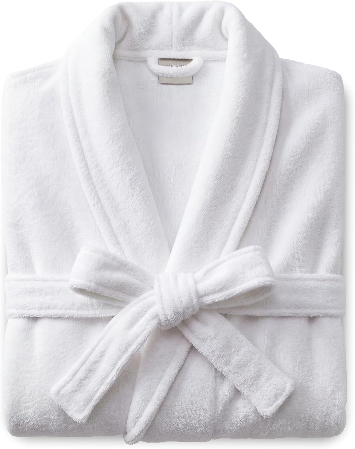 MONARCH Cotton Terry Velour Bath Robe Self-Tie Belt for Men or Women | Absorbent Inside, Smooth Outside, Generously Sized Hotel-Grade Robe, Dual Patch Pockets, Dryer-Safe, Machine Washable