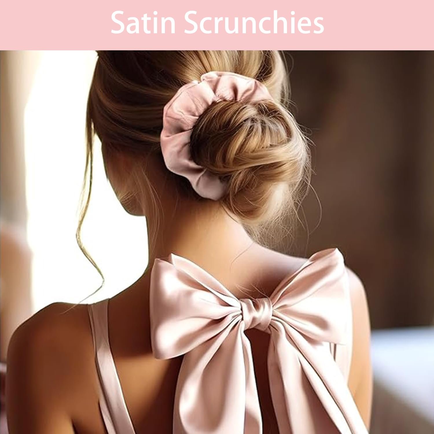 Spa Headband and Wristband Set Top Knotted Headbands Silky Satin Hair Bows Bows Hair Clip Big Hair Claw Clips Butterfly Hair Accessories Satin Silk Scrunchies Quilted Makeup Bag Blank Cards Gift Box - Image 4