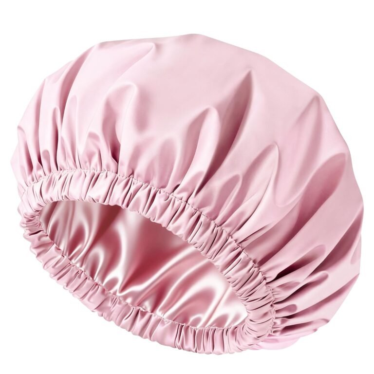 Shower Cap for Women, Reusable Waterproof Satin Lined Shower Cap | Large Shower Cap for Women, Satin Lined Bath Caps with Soft Elastic Band, Washable Reusable Waterproof Shower Bonnet