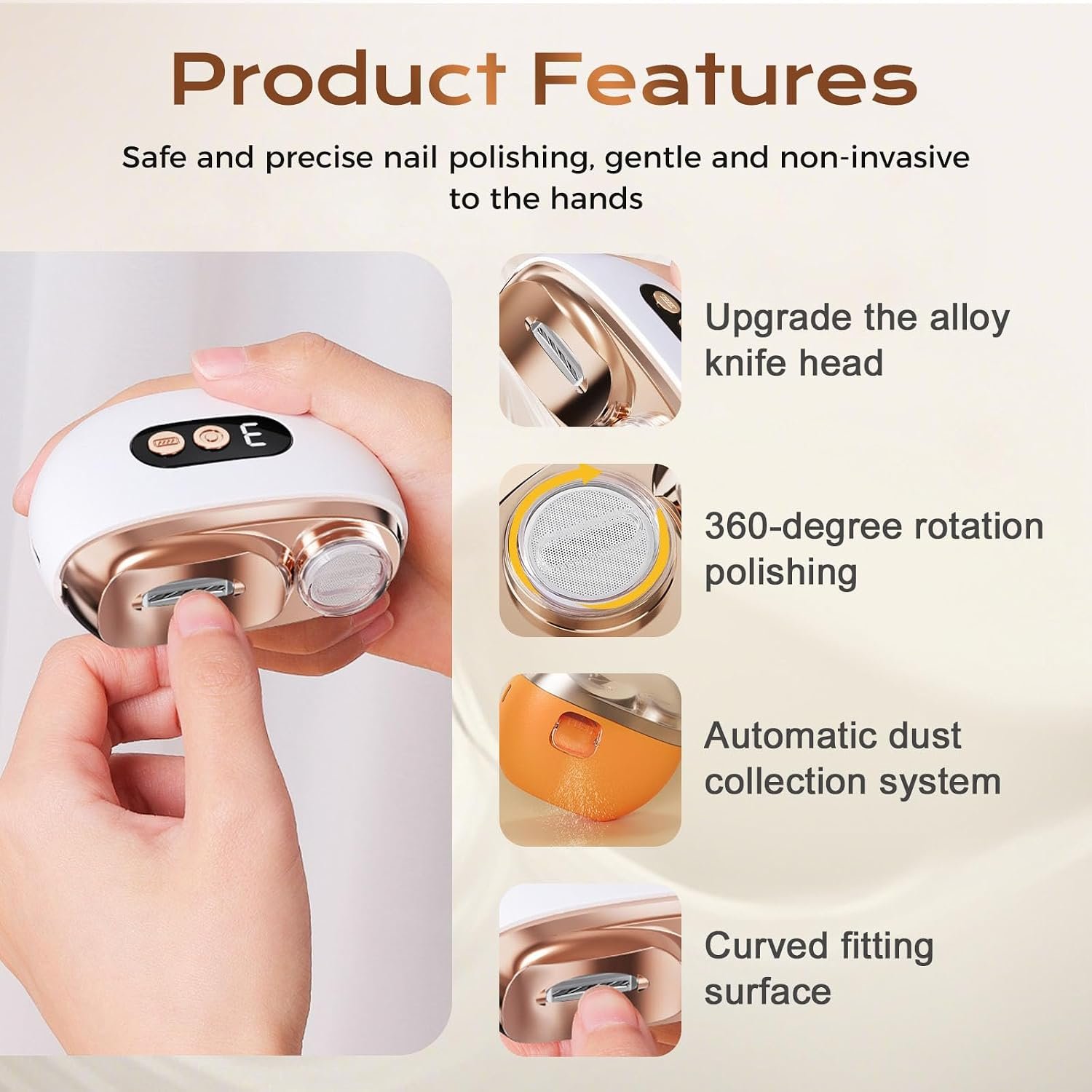 Multi Functional Electric Nail Clippers Trimmer, 2026 Upgraded 3 in 1 Electric Polishing Automatic Nail Clippers with 3 Adjustable Speeds, for Adult and Senior - Image 6