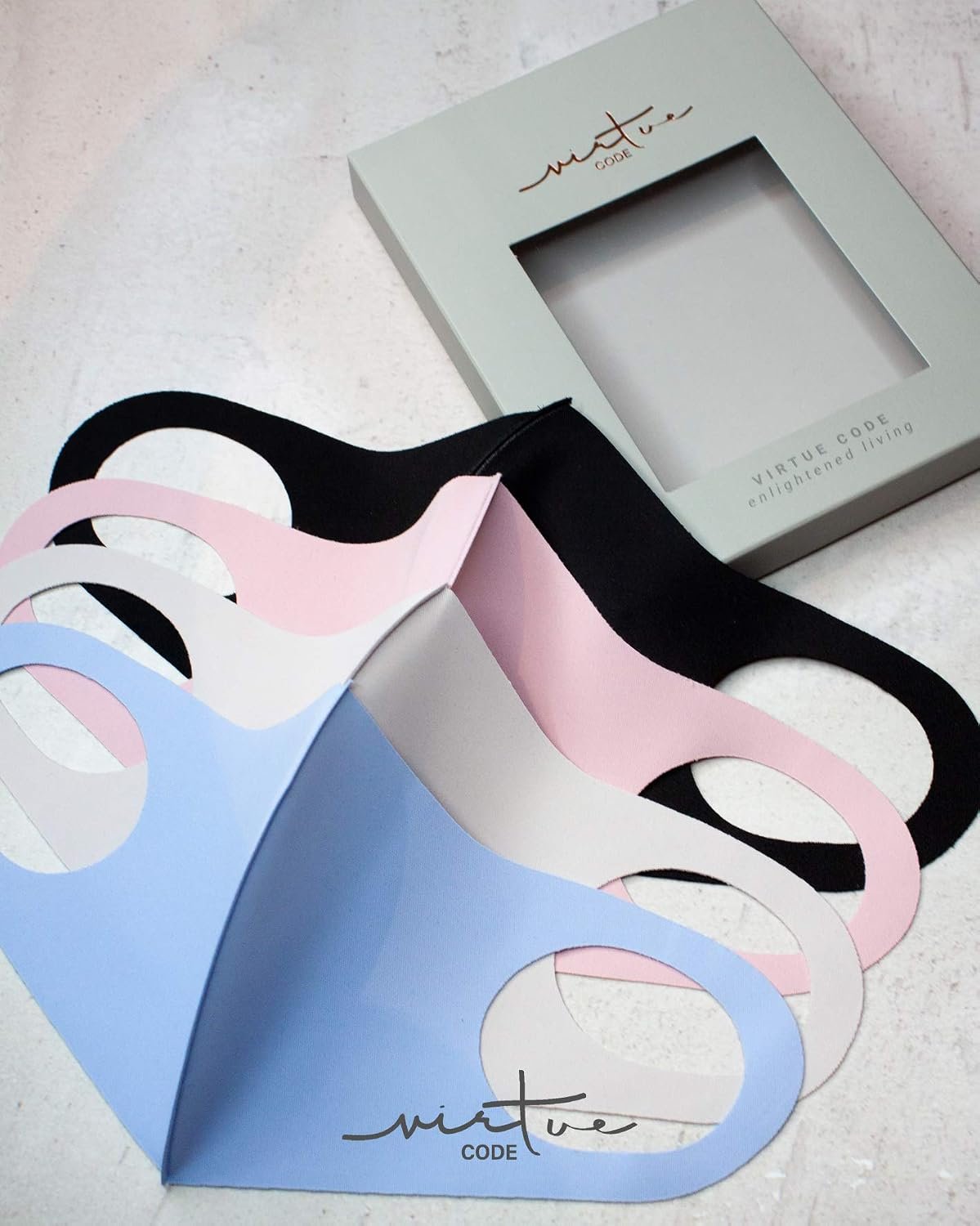 Virtue Code Second Skin Cloth Face Mask Pack. 4 Buttery Soft Masks Washable Fabric - Image 5