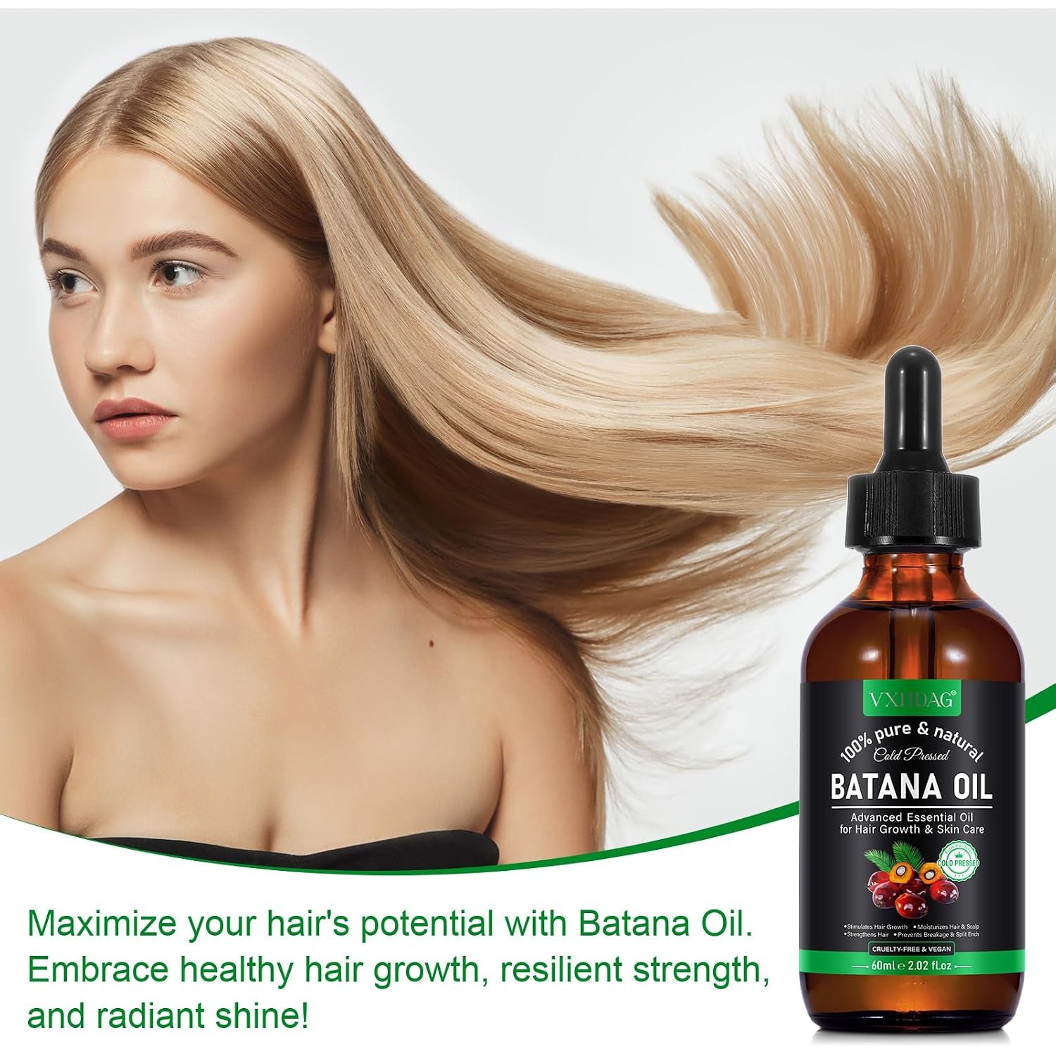 Batana Oil for Hair Growth - 100% Pure & Natural Batana Oil from Honduras, Eliminate Hair Split Ends,Enhances Hair & Skin Radiance Nourishment, All Hair Types 4.04 fl oz - Image 8