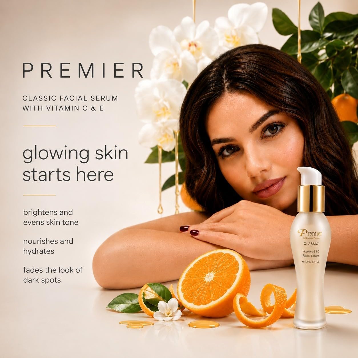 Premier Dead Sea Vitamin C Serum for Face, Brightening 1.7 Fl Oz | Brightening Formula for Fine Lines with Retinol, Vit E, Dead Sea Minerals, Lifting Tightening Skin Care - Image 4
