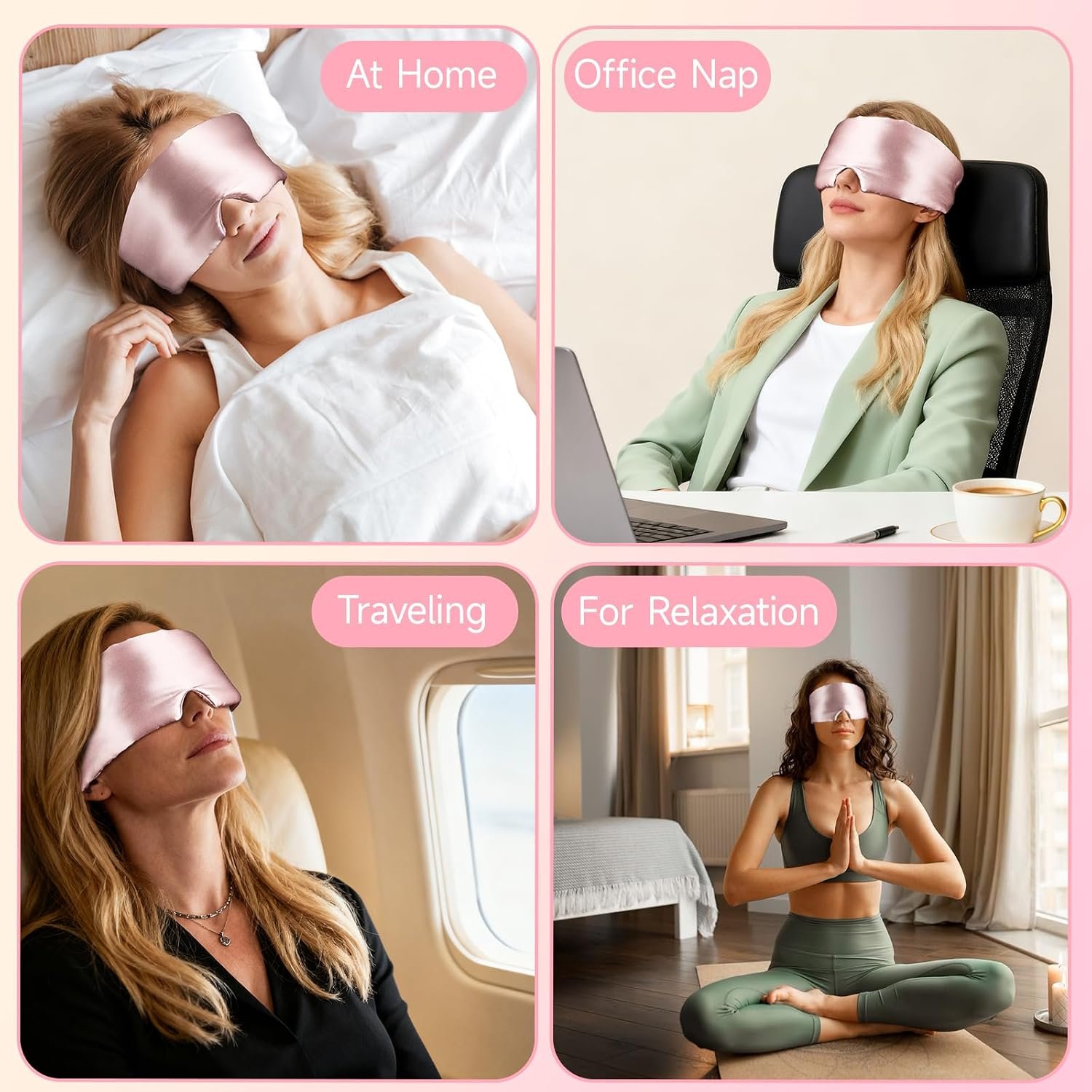 Silk Sleep Mask – 100% Mulberry Silk Eye Mask for Sleeping | Soft Slip Feel, Adjustable Headband, Blackout for Side Sleepers, Men & Women - Image 6