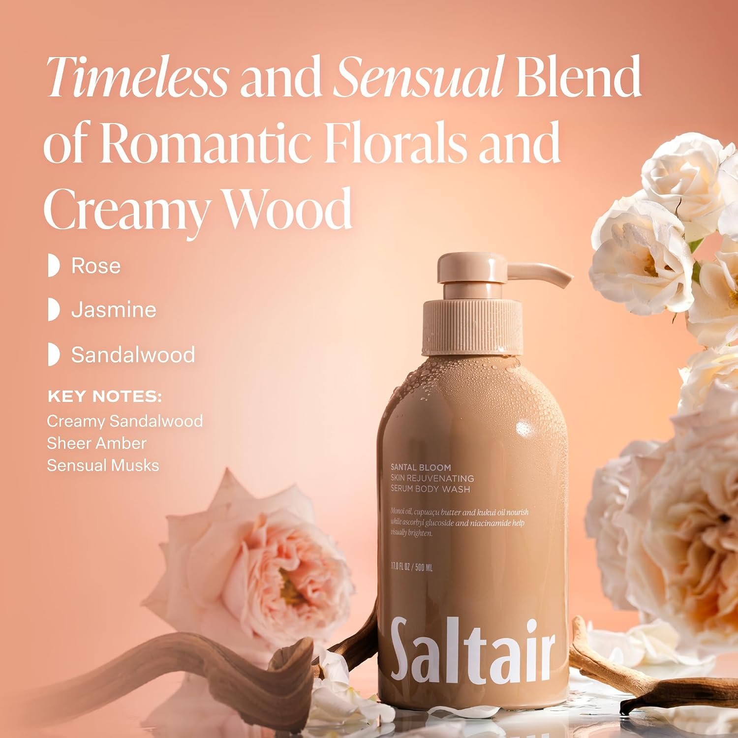 Saltair Body Wash 2-Pack | Santal Bloom Moisturizing Shower Gel | 2x 17oz | Gentle easy-rinsing lather for a comfortable straightforward everyday bath regimen - Image 2