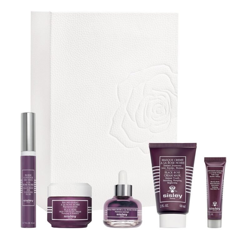 Sisley Paris Black Rose Collection Set - Includes Cream Mask (60 mL), Skin Infusion Cream (50 mL), Precious Face Oil (25 mL), Eye Contour Fluid (14 mL) & Beautifying Emulsion (15 mL)