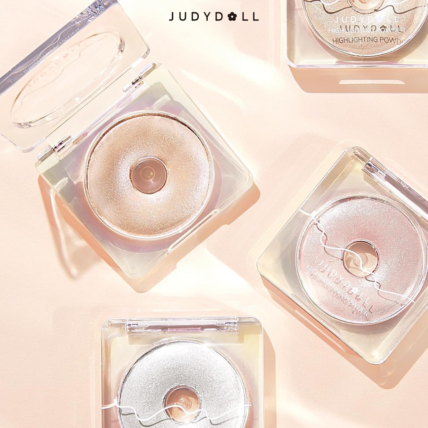 JUDYDOLL Starlight Highlighting Powder, Face Highlighter,Buildable Finishes from Natural to Sparkle, Photo-Ready Glow for All Skin Tones,Luminous & Translucent (01 Greamy Glow) - Image 5
