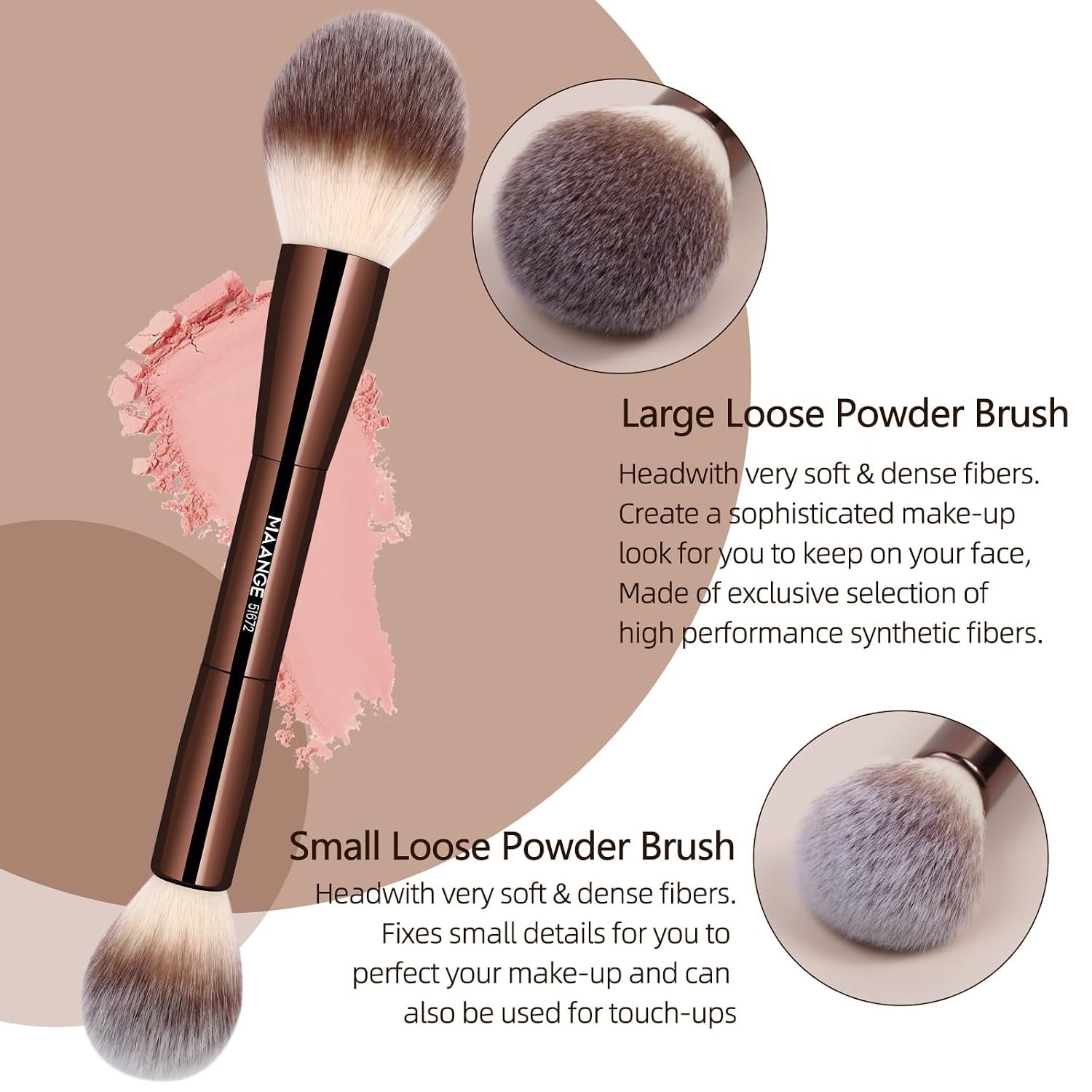 MAANGE 20 Pcs Makeup Brushes with Gift Box, Double-End Multi-functional Makeup Brushes for Blending Liquid Powder Concealer Cream Blush Buffe,CoffeeBrown - Image 7