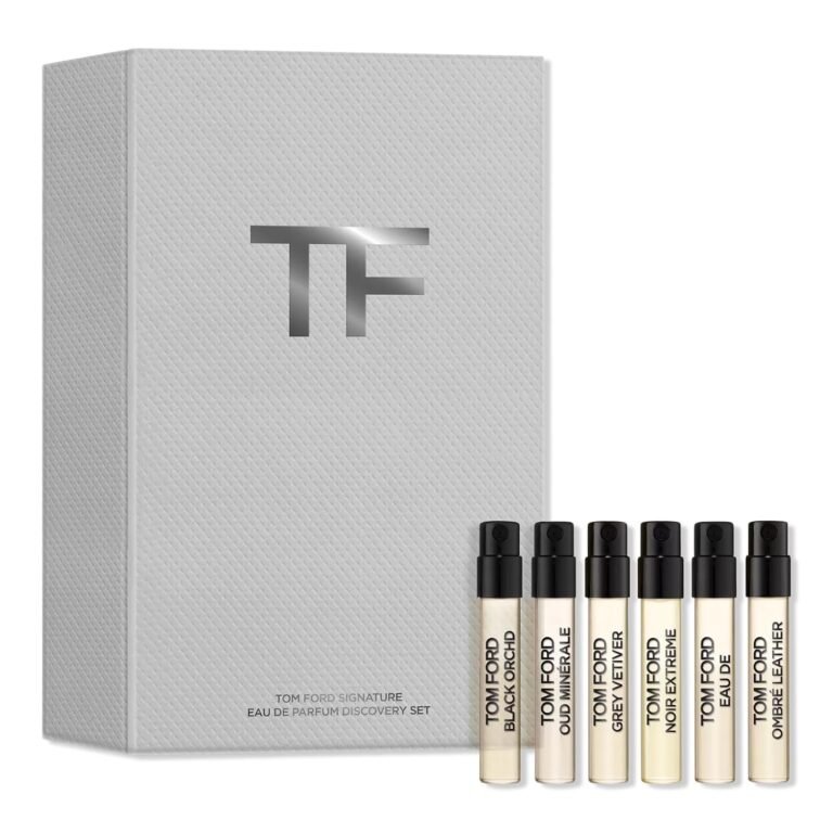 Tom Ford Signature Fragrance Discovery Gift Set 6 Parfum, Eau de Parfum, Eau de Toilette Samples - Black Orchid, Costa Azzurra, Grey Vetiver, Noir Extreme, Soleil Blanc, Ombré Leather