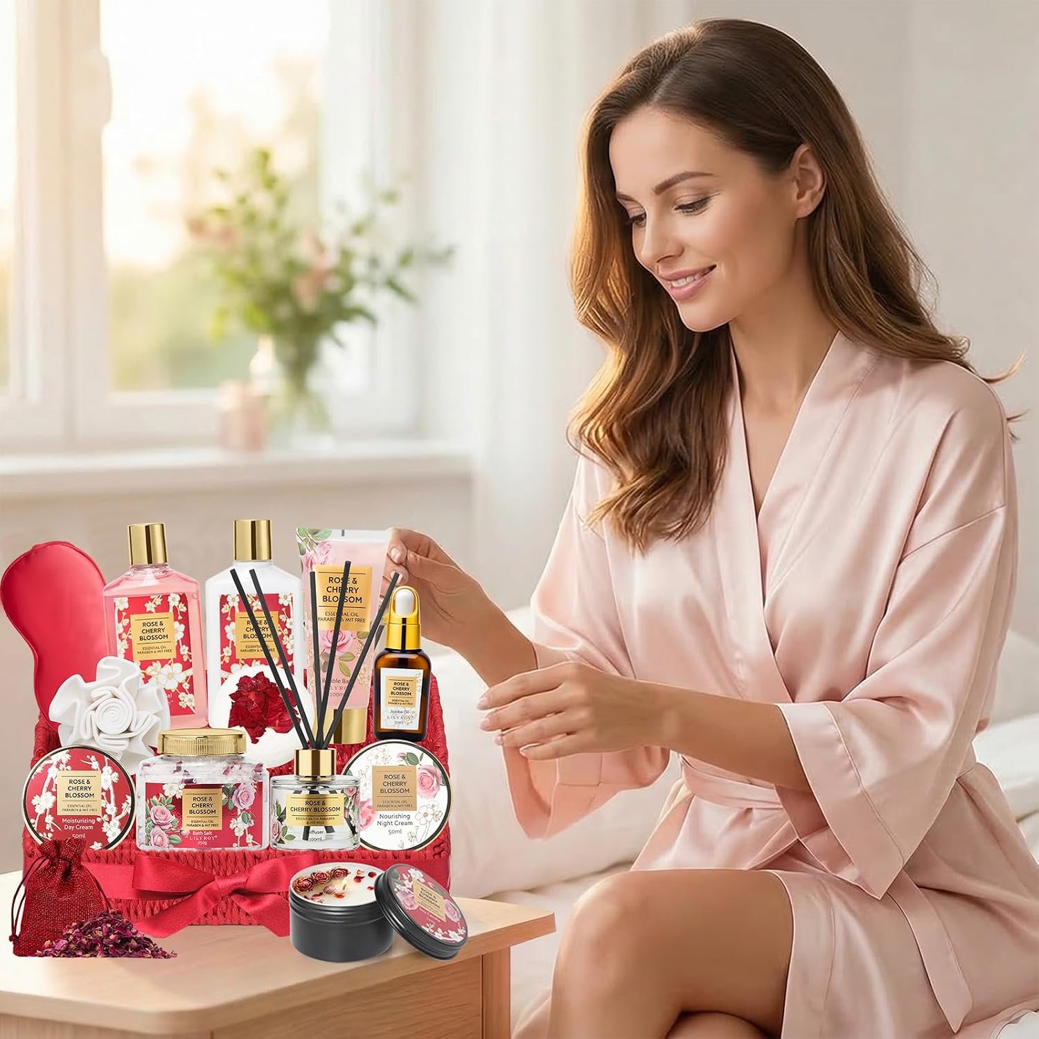 Spa Gifts for Women, Skin Care Gift Set - Rose Spa Gift Baskets for Women | Women Gifts, Spa Kit, Spa Gifts for Mom, Christmas, Mother‘s Day, Valentine’s, Birthday. Hydrating for all skin types - Image 6