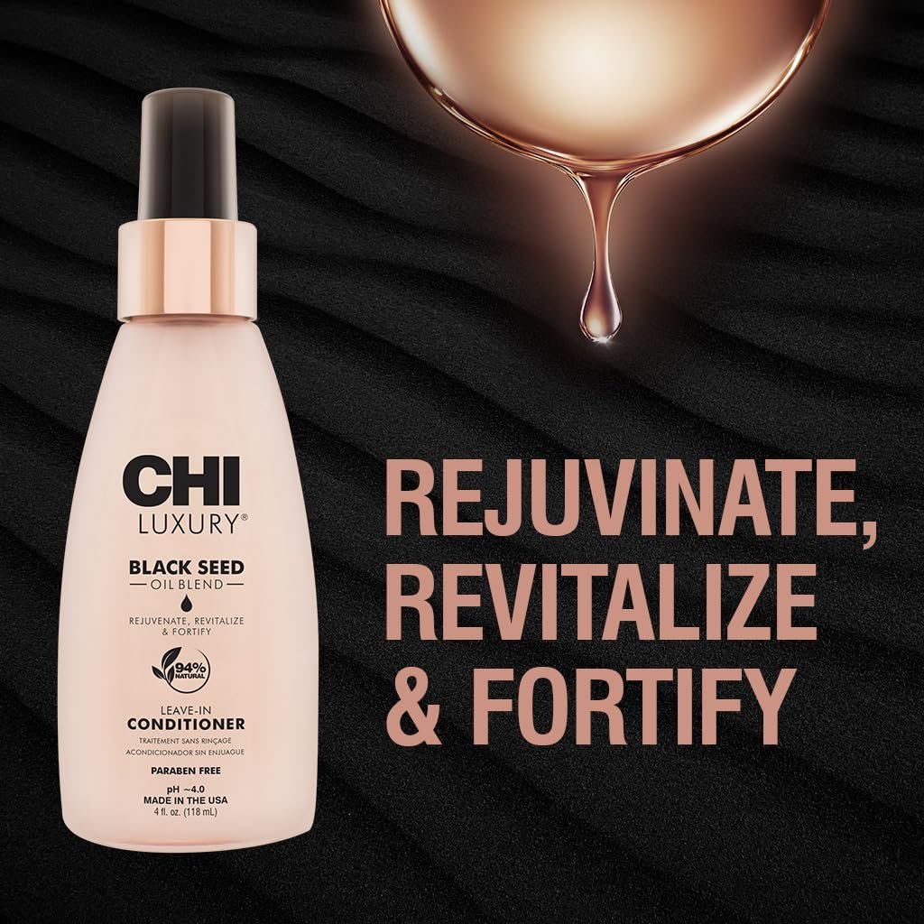 CHI Luxury Black Seed Oil Leave-In Conditioner, Moisturizing Treatment To Strengthen Hair, Thermal Protectant, Sulfate, Paraben & Gluten-Free, 4 Oz - Image 2